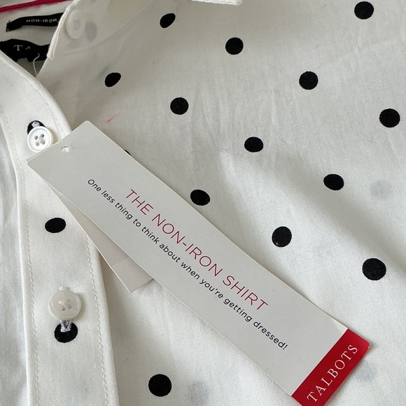 White Polka Dot Button-Up Shirt from TALBOTS - Picture 5 of 7